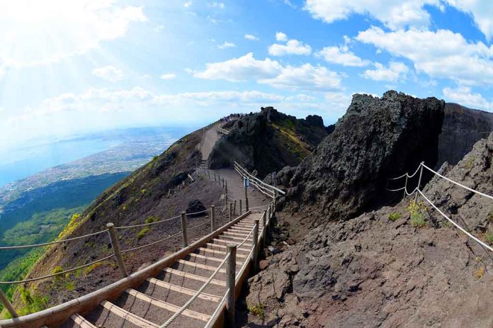 Tourist Trespasses, Falls into Mount Vesuvius