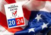 Presidential Election Visual with American Flag