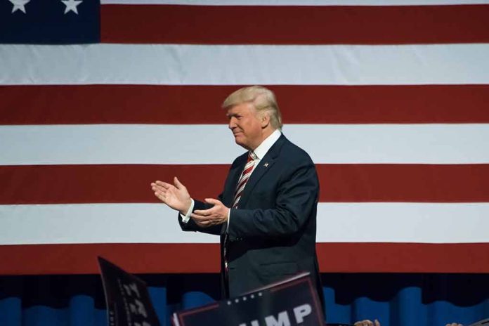 Donald Trump and the American flag