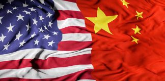 The US and Chinese flags