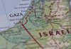 Gaza and Israel on the map