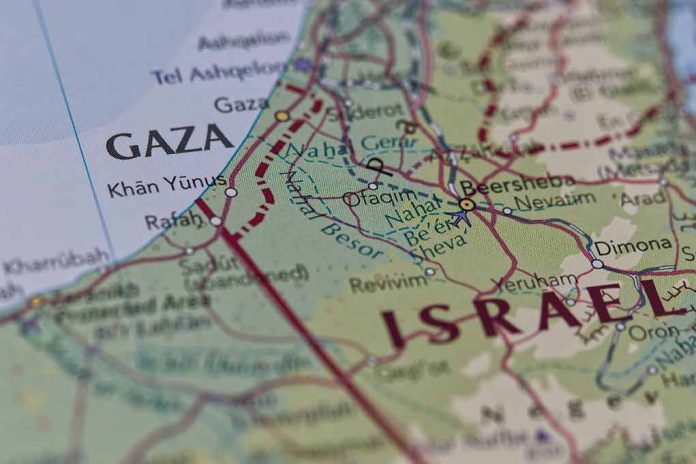 Gaza and Israel on the map