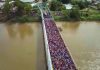 Immigrants crossing a border