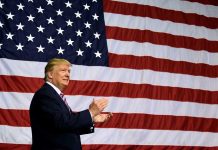 Donald Trump and the American flag