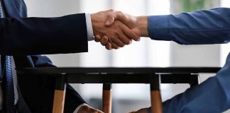Handshake and money exchange