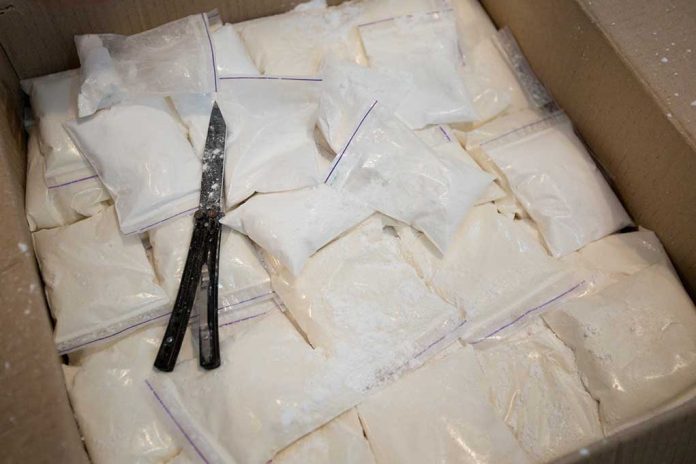 1530825116 featured image Bags of white powder with scissors in cardboard box
