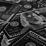 Banknotes in black and white
