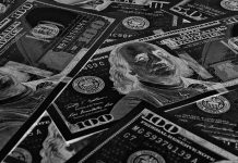Banknotes in black and white