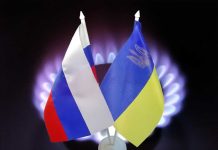 Russian and Ukrainian flags