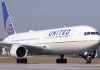 United Airlines plane on the runway