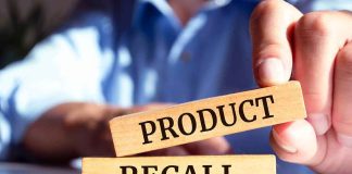 Wooden blocks with Product Recall text
