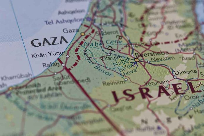2372927031 Map showing Gaza Strip and parts of Israel
