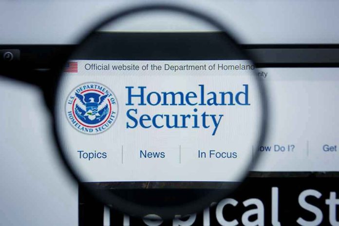 1454623841 Magnifying glass showing Homeland Security website