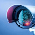 Close-up of a CCTV security camera