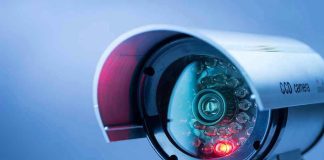 Close-up of a CCTV security camera