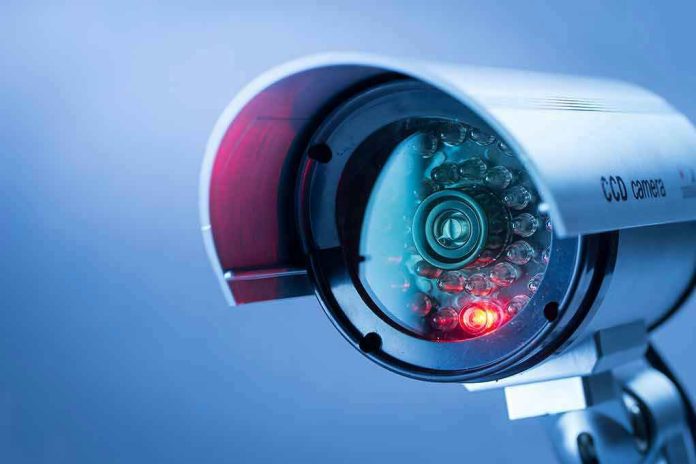 Close-up of a CCTV security camera