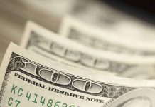 Close up of hundred dollar bills