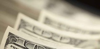 Close up of hundred dollar bills