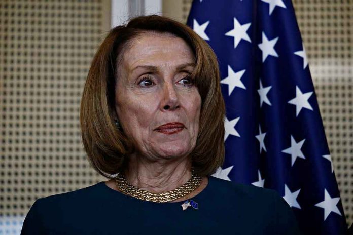 1316349317 Person standing near American flag indoors