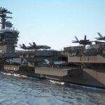 Trump FORMALIZES Historic Naval Alliance Aircraft carrier deck with jet planes