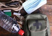 FEMA Workers BUSTED Denying Aid to Conservatives An assortment of emergency supplies including a first aid kit water bottle face mask and matches