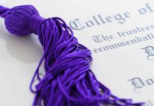 Ghost Students STEAL $13 Million Taxpayer Funds Close up of a purple graduation tassel next to a diploma