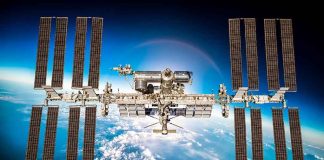 International Space Station orbiting above Earth