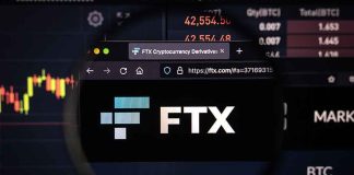FTX logo displayed on a computer screen.