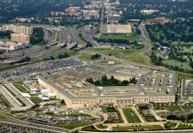 Pentagon Warns Of Rapid Expansion In China’s Arsenal Aerial view of the Pentagon building and surrounding area.