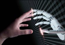 AI Slop Hack Silently Nukes Big Tech Junk Human and robotic hand reaching out to touch.
