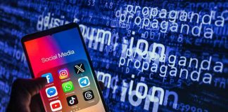 Social Media Ban Being Orchestrated Smartphone showing social media apps with text background.