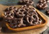 Valentine’s Chocolate BREAKS the Internet A wooden bowl filled with chocolate-covered pretzels sprinkled with sea salt