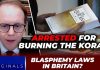 Backdoor Blasphemy Ban Hits UK Court Britain's de facto blasphemy laws: Arrested for burning the Koran