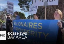 California Tax Triggers Billionaire Exodus Rally in San Francisco thought to be in support of billionaires