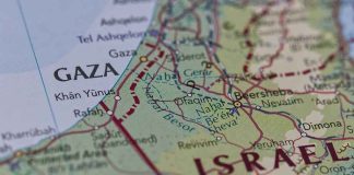 Gaza Flotilla Tension: Controversial Israeli Tactics Exposed Map showing Gaza Strip and parts of Israel.