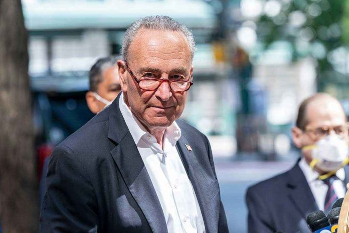 Man in suit and red glasses standing outside.