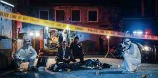Murder-Suicide Label—But What Brought on The CHILLING OUTCOME? Police and forensic team investigating a crime scene in a dark alley