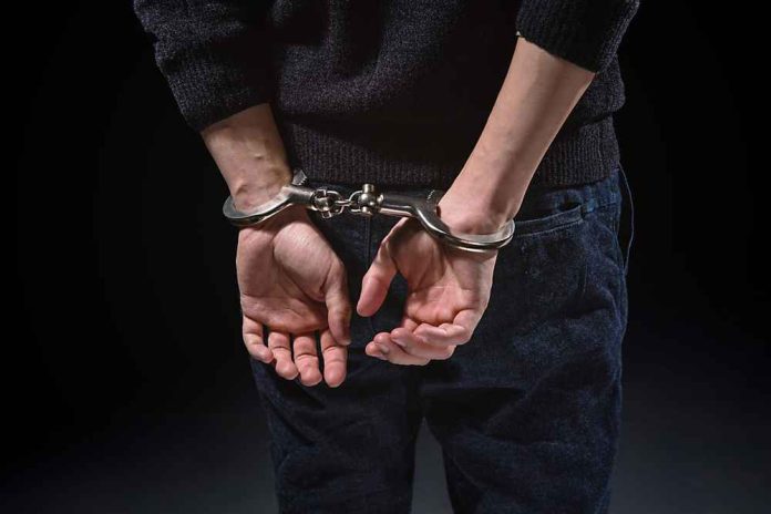 shutterstock_601622654 Person's hands cuffed behind their back