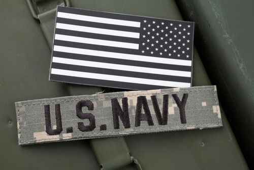 us-navy2344501069 US Navy patch and black and white flag