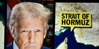 Hormuz On FIRE — What’s GOING ON RIGHT NOW! A political figure next to a map highlighting the Strait of Hormuz
