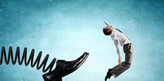 Prosecutor BOOTED Over Explosive AFFAIR ALLEGATIONS Businessman propelled backward by a giant spring-loaded shoe