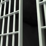 Prison cell bars in close-up