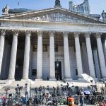 Legal Loophole Protecting Homeless Camps EXPOSED Reporters and photographers gathered outside a neoclassical courthouse