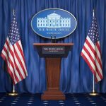 War Clock EXPIRES — What’s Trump’s Move NOW? White House press podium with microphones and two American flags