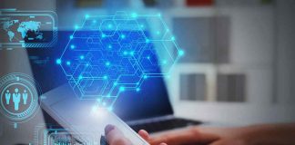 AI Titans Crash ALL ON ONE DAY! Hands using smartphone near laptop with digital hexagon interface overlay