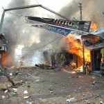 BEER HALL Inferno Raises CHILLING Questions Street marketplace engulfed in fire and heavy smoke