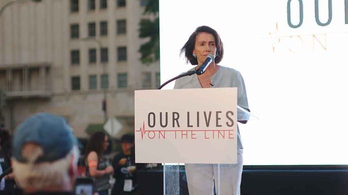 shutterstock_1908089446 woman speaking at a podium during an outdoor event