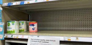 Remember The FORMULA Shortage? — The Bill Just Came Due Store shelf with mostly empty baby formula section and limit notice