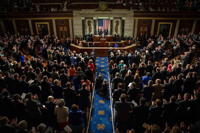 shutterstock_218485888 Legislative chamber audience stands and applauds