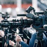 Hudson Valley DROWNS — Why?? Broadcast cameras on tripods at a press event